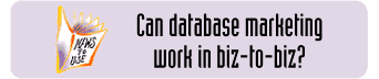 Can database marketing work in biz-to-biz?